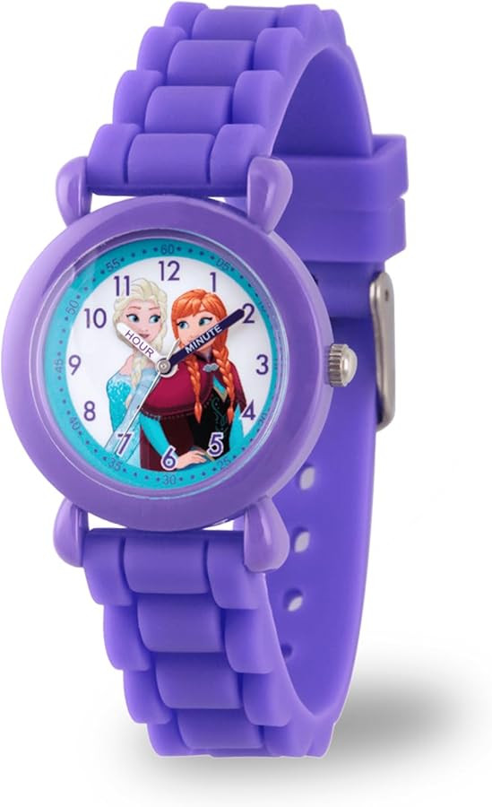Disney Frozen Watch for Kids 3-5, Elsa and Anna Watch with Purple Bezel & Silicone Strap, Frozen ... | Amazon (US)
