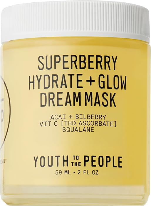 Youth To The People Superberry Hydrate + Glow Dream Mask - Hyaluronic Acid, Squalane, Vitamin C, ... | Amazon (US)