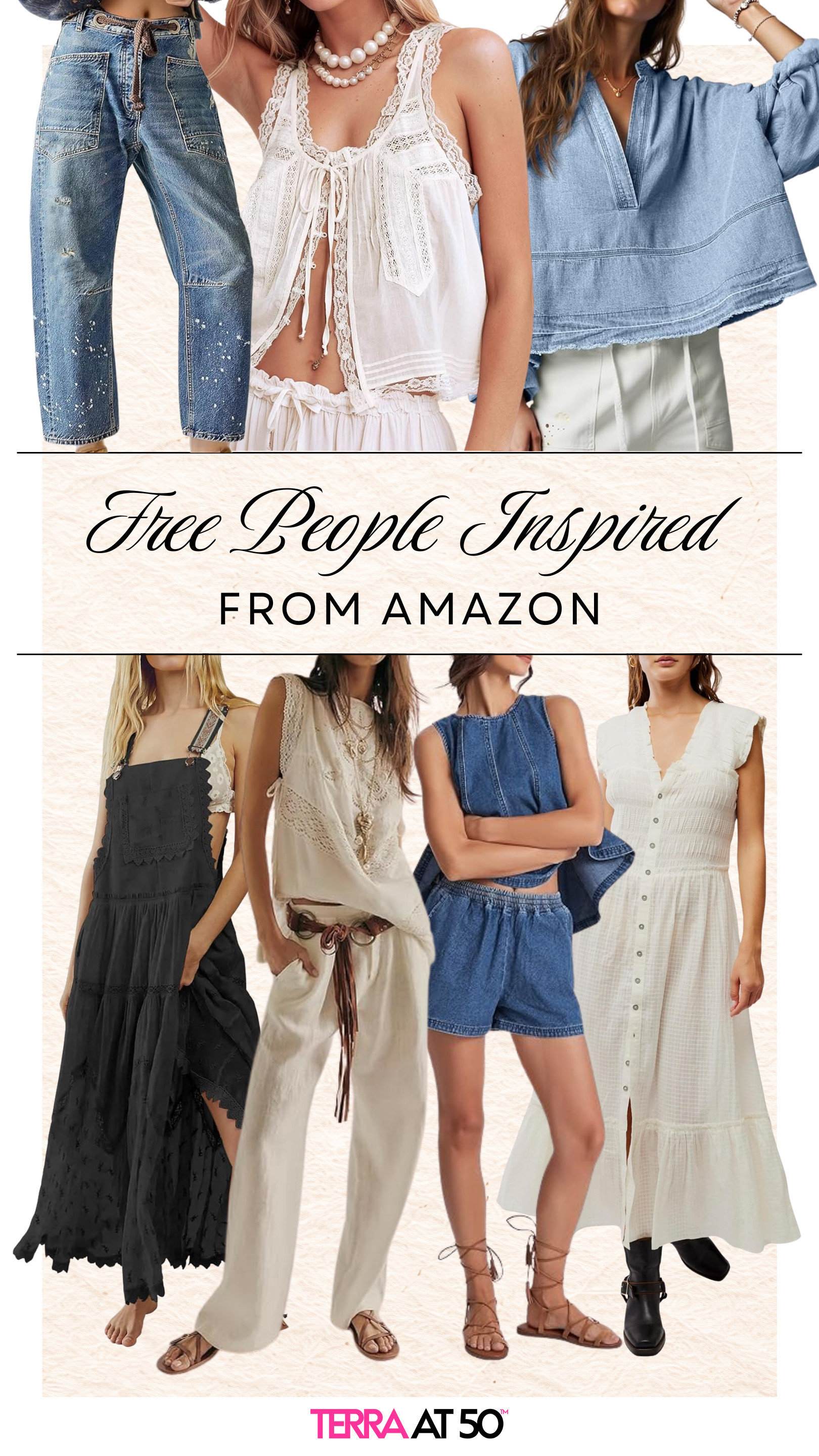 Loving these Free People–inspired Amazon finds 🤍 Such an easy mix of boho dresses, relaxed denim, and flowy tops that feel effortless and wearable. Great for everyday outfits, warm weather days, and casual boho style looks. 

 #FreePeopleInspired #AmazonFashion #BohoStyle #LTKFinds #LTKValentine #LTKootd #LTKSeasonal