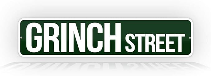 SignsAndTagsOnline Grinch Street Cute Christmas 4"x18" Decoration Sign The Grinch That Stole Chri... | Amazon (US)