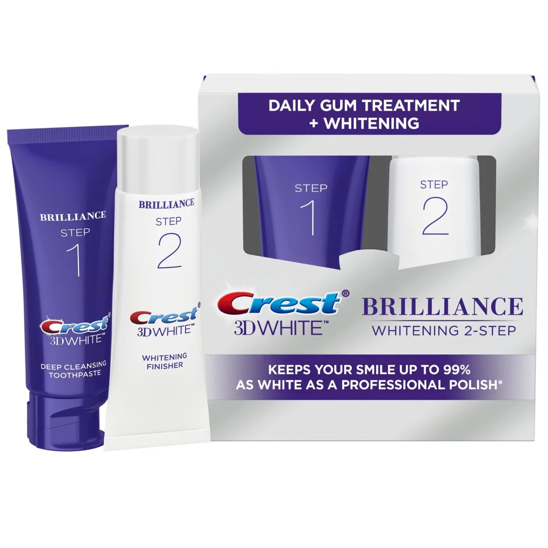 Crest 3D White Brilliance + Whitening Two-step Toothpaste, 85 mL and 63 mL Tubes | Walmart (US)