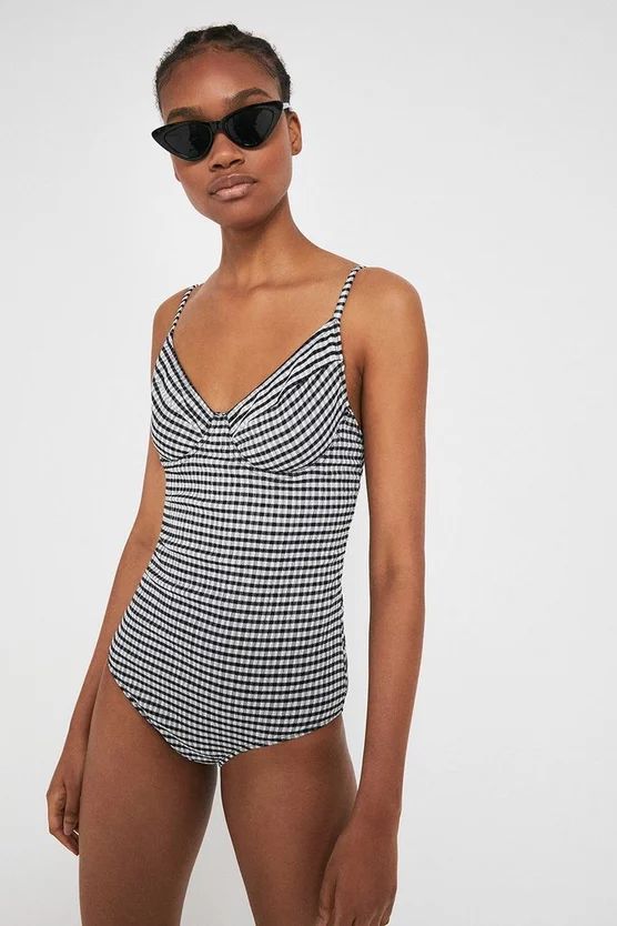 Gingham Underwire Swimsuit | Warehouse UK & IE