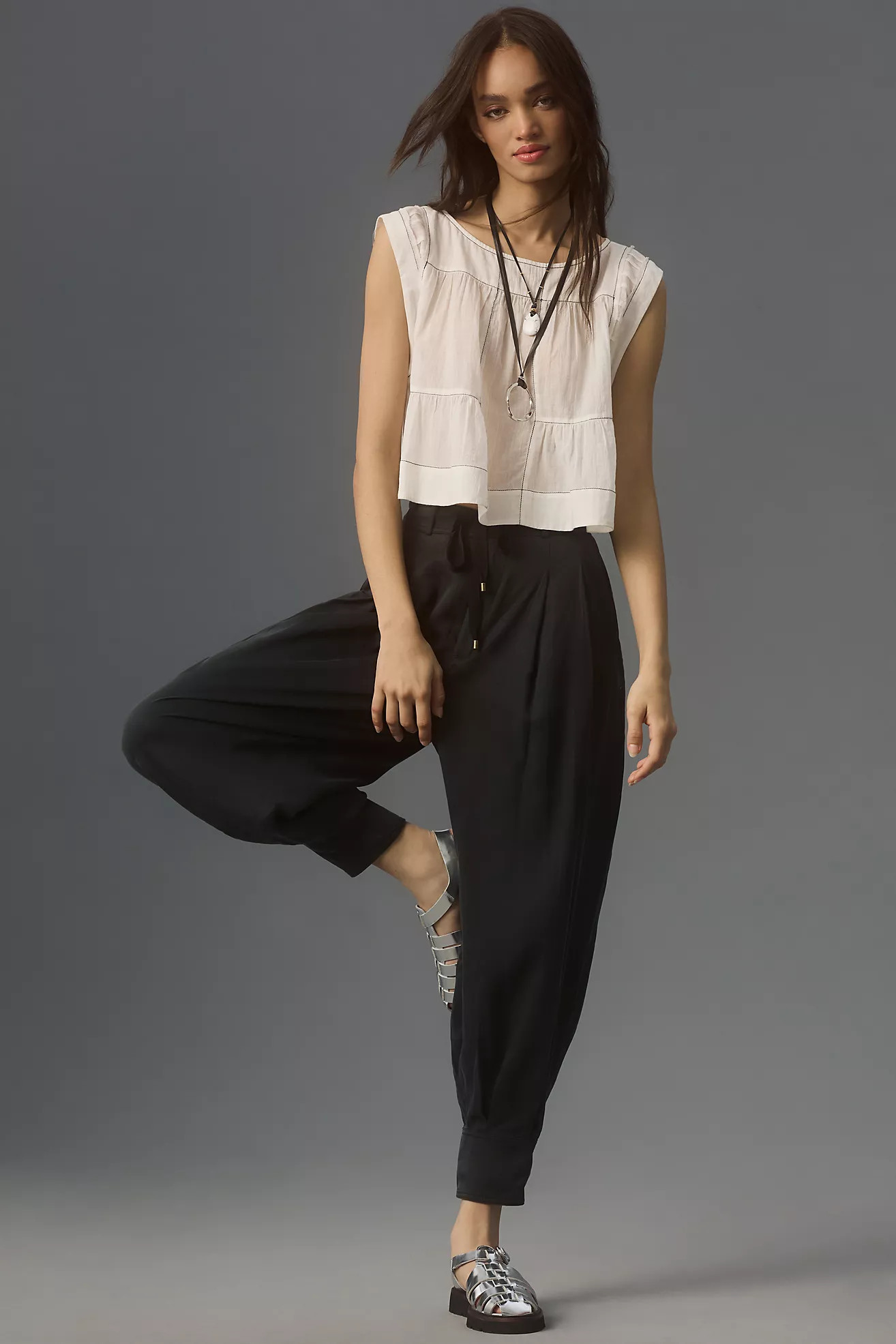 By Anthropologie Cap-Sleeve Babydoll Blouse | Anthropologie (US)
