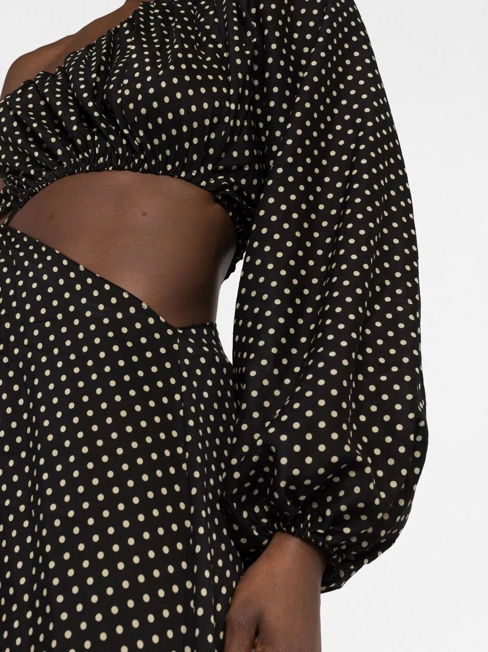 Asymmetric Wave cut-out detail midi dress | Farfetch Global