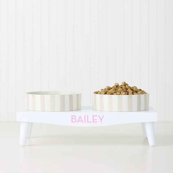 Striped Ceramic Pet Bowl | Mark and Graham