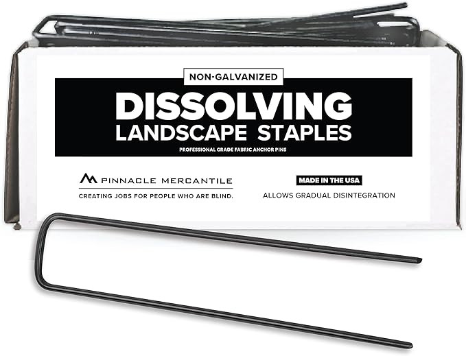 Pinnacle Mercantile USA Made 100 Pack Dissolving Garden Landscape Staples Weed Barrier Fabric Sta... | Amazon (US)