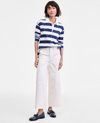 On 34th Women's High-Rise Wide-Leg Chino Pants, Macy's Exclusive  - Macy's | Macy's