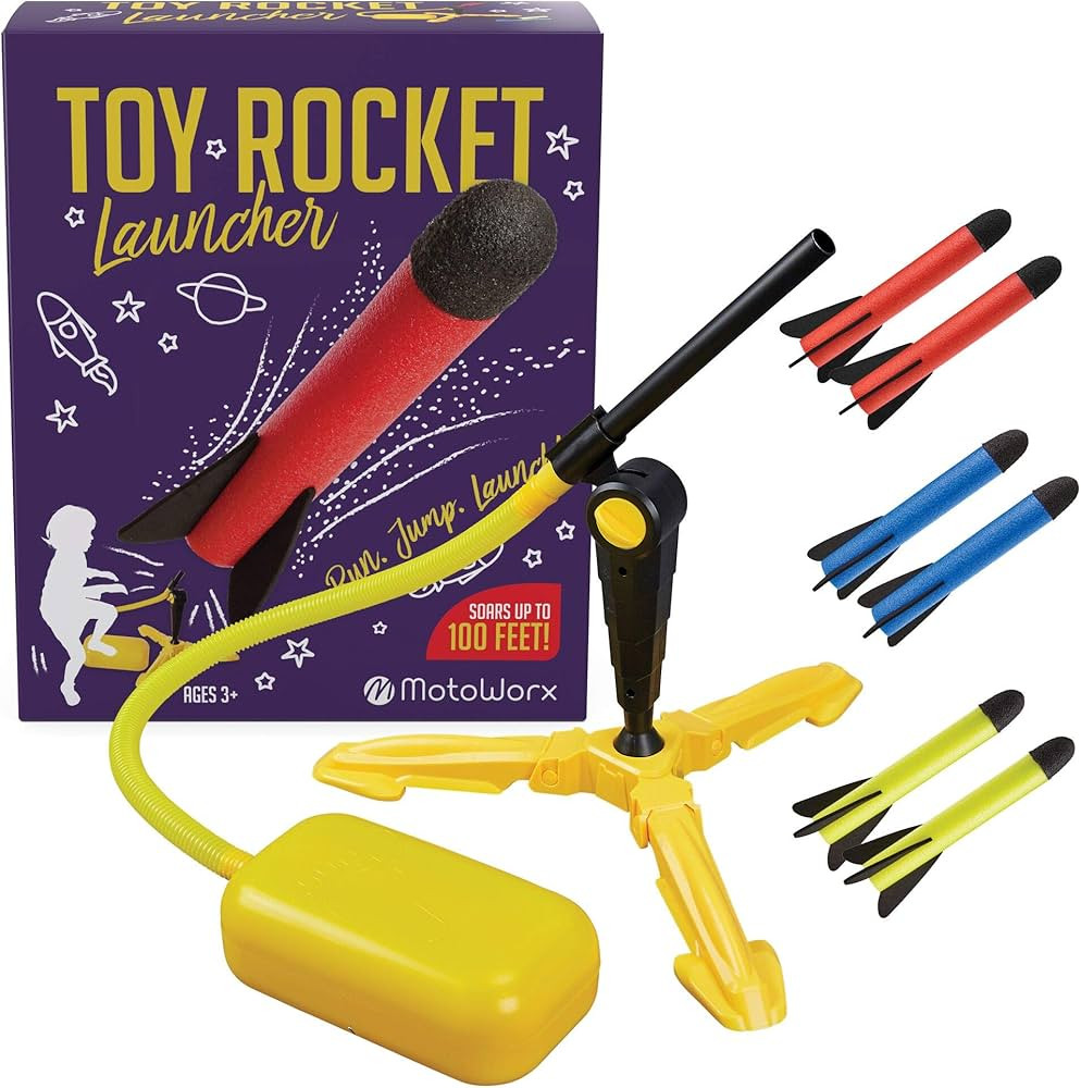 Toy Rocket Launcher for kids – Shoots Up to 100+ Feet – 8 Colorful Foam Rockets, Stomp Launch Pad -  | Amazon (US)