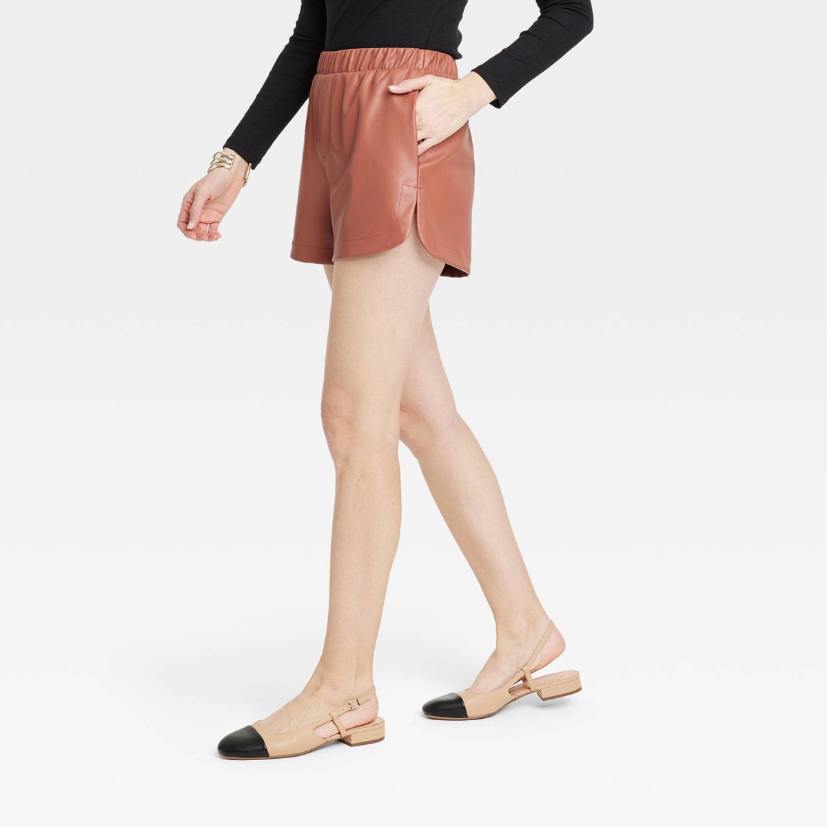 Women's High-Rise Faux Leather Shorts - A New Day™ | Target