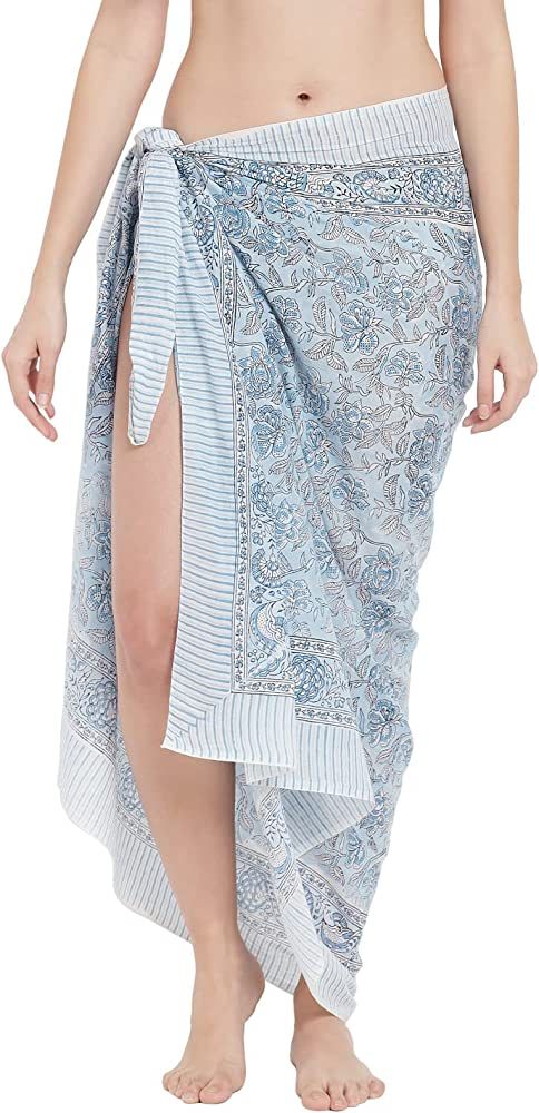 parihan Swimsuit Beach Sarong Cover Ups for Swimwear Women-Hand Print Wrap Skirt | Amazon (US)