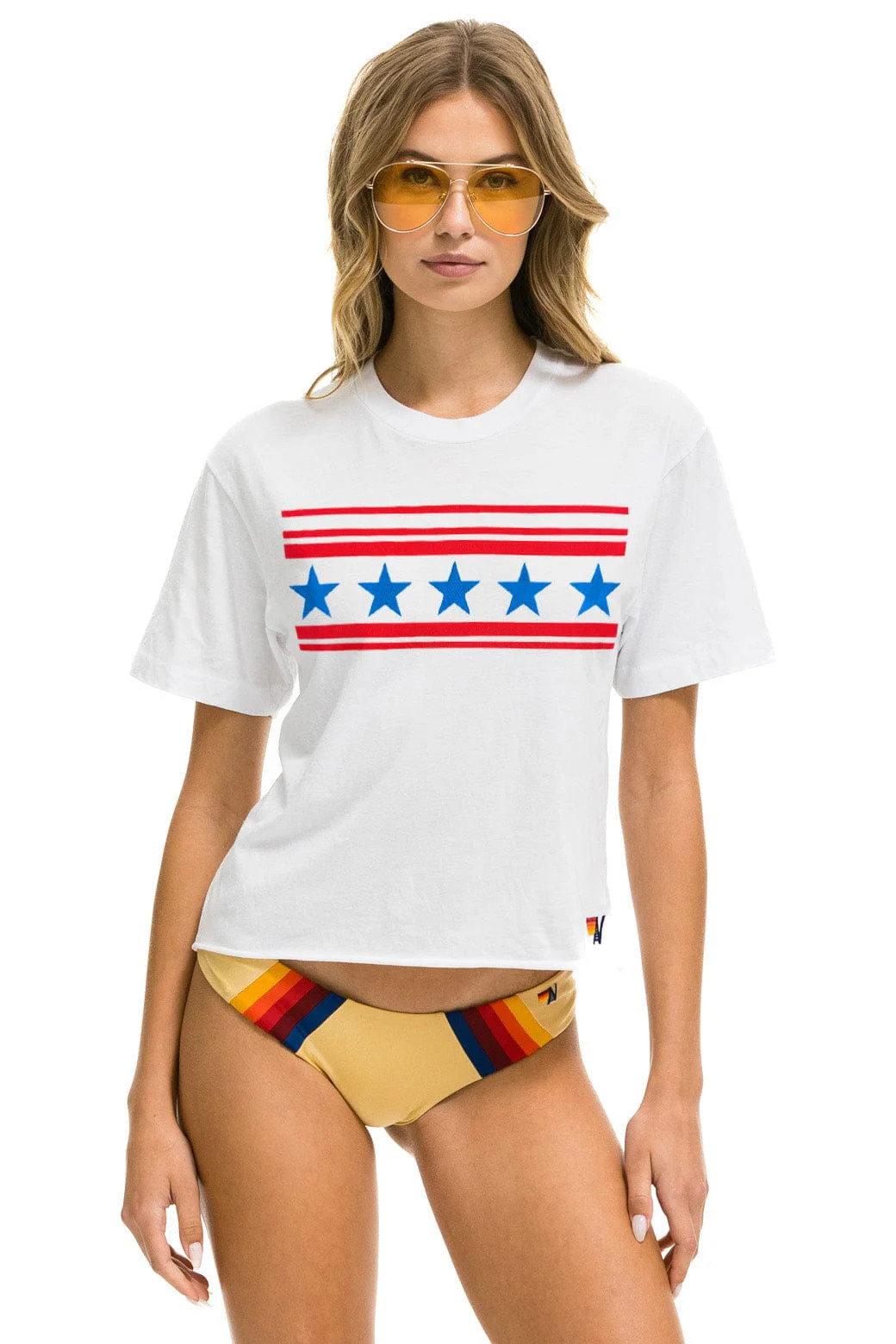 STARS BOYFRIEND TEE - WHITE // USA | Aviator Nation