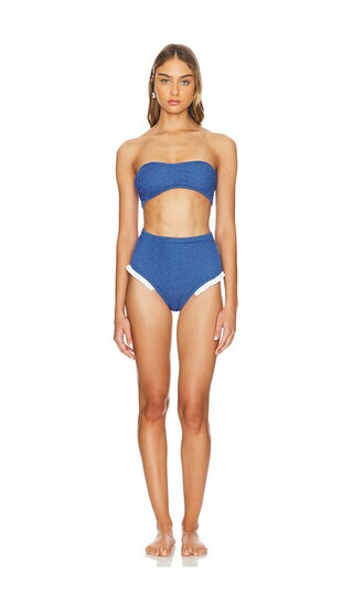 Osiris Bikini in Metallic Denim & White | Revolve Clothing (Global)