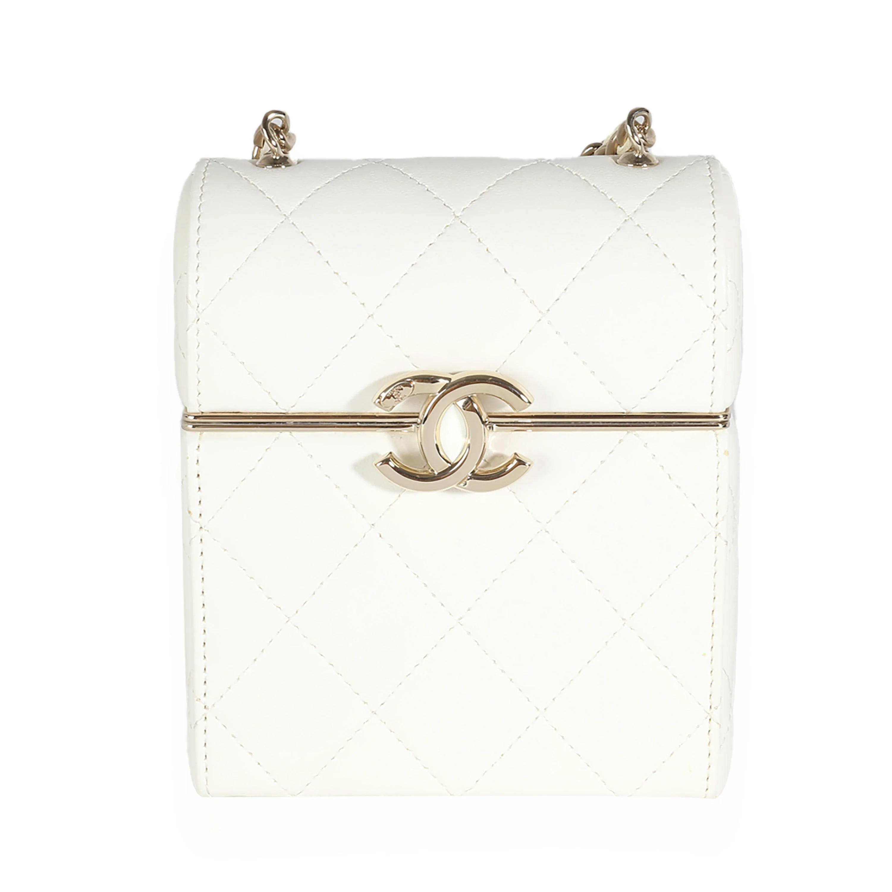 Chanel Women's 22P White Quilted Lambskin Mini Box Clutch | Zulily