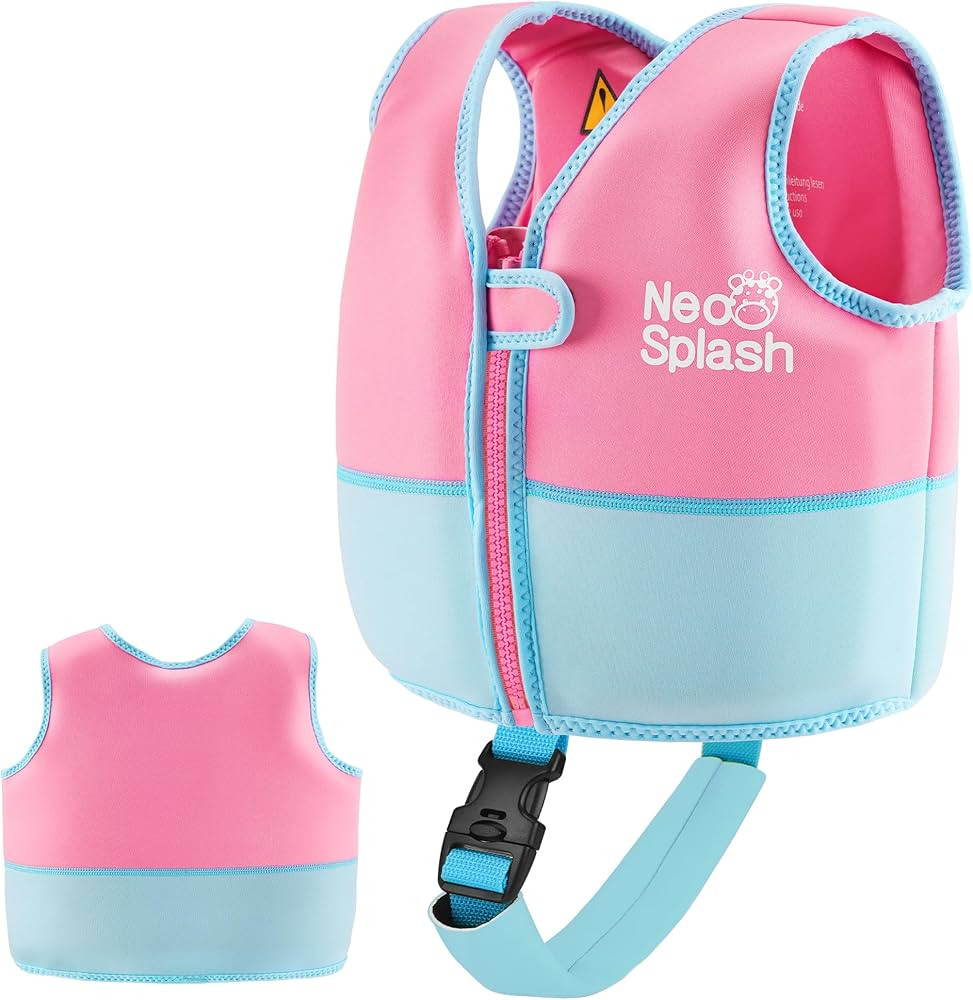Kids Swim Vest Neoprene Swimming Aid with Adjustable Safety Strap for Age 1-3 and 3-6 | Amazon (US)