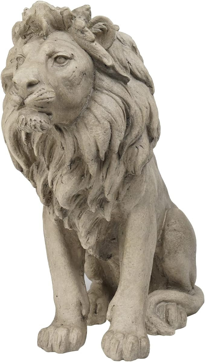 Garden Outdoor Statues Lion Statue – 22Inch Garden Decor Statue Antique Lion Stone with Long Ha... | Amazon (US)