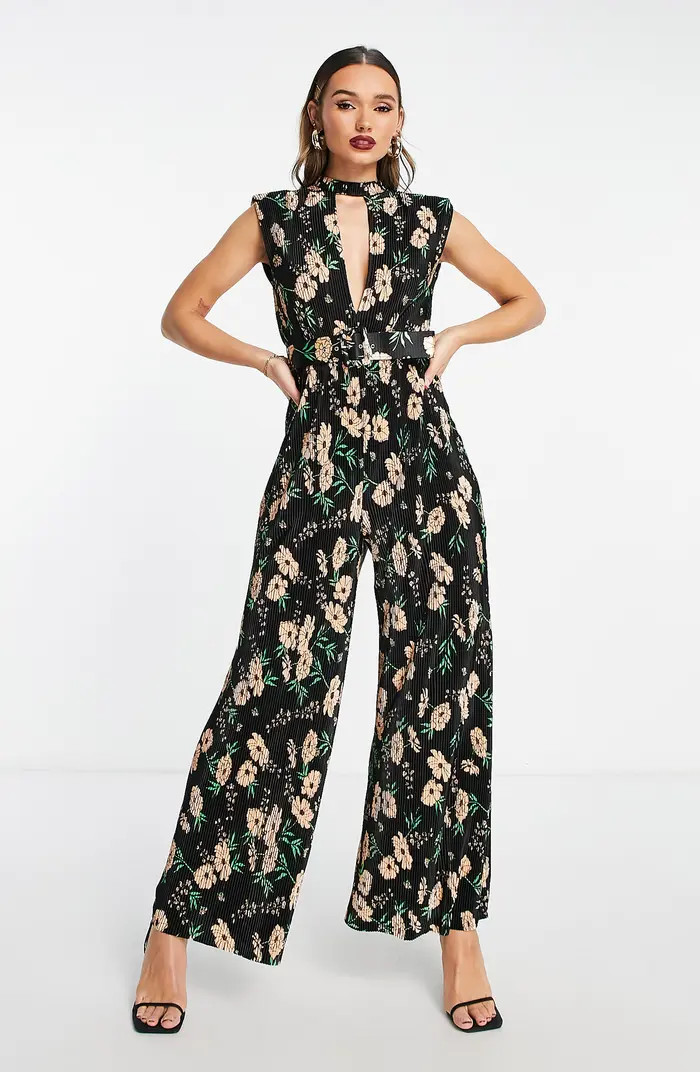 Floral Plunge Jumpsuit | Nordstrom