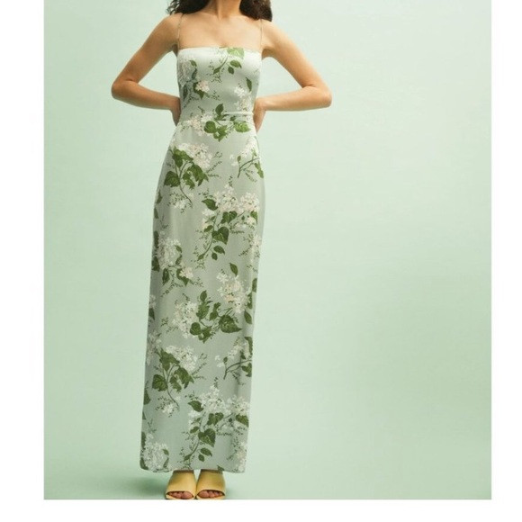 “Sale” Reformation Frankie Silk Dress in Tea Garden | Poshmark