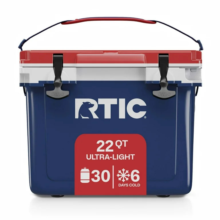 RTIC 22 QT Hard-Sided Cooler, Fits 30 Cans or 8 Wine Bottles, Patriot | Walmart (US)