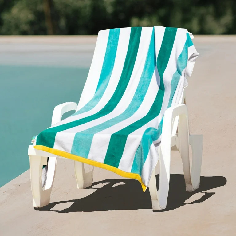 Better Homes & Gardens Cabana Stripe Oversized Beach Towel, 72" x 38", Green | Walmart (US)