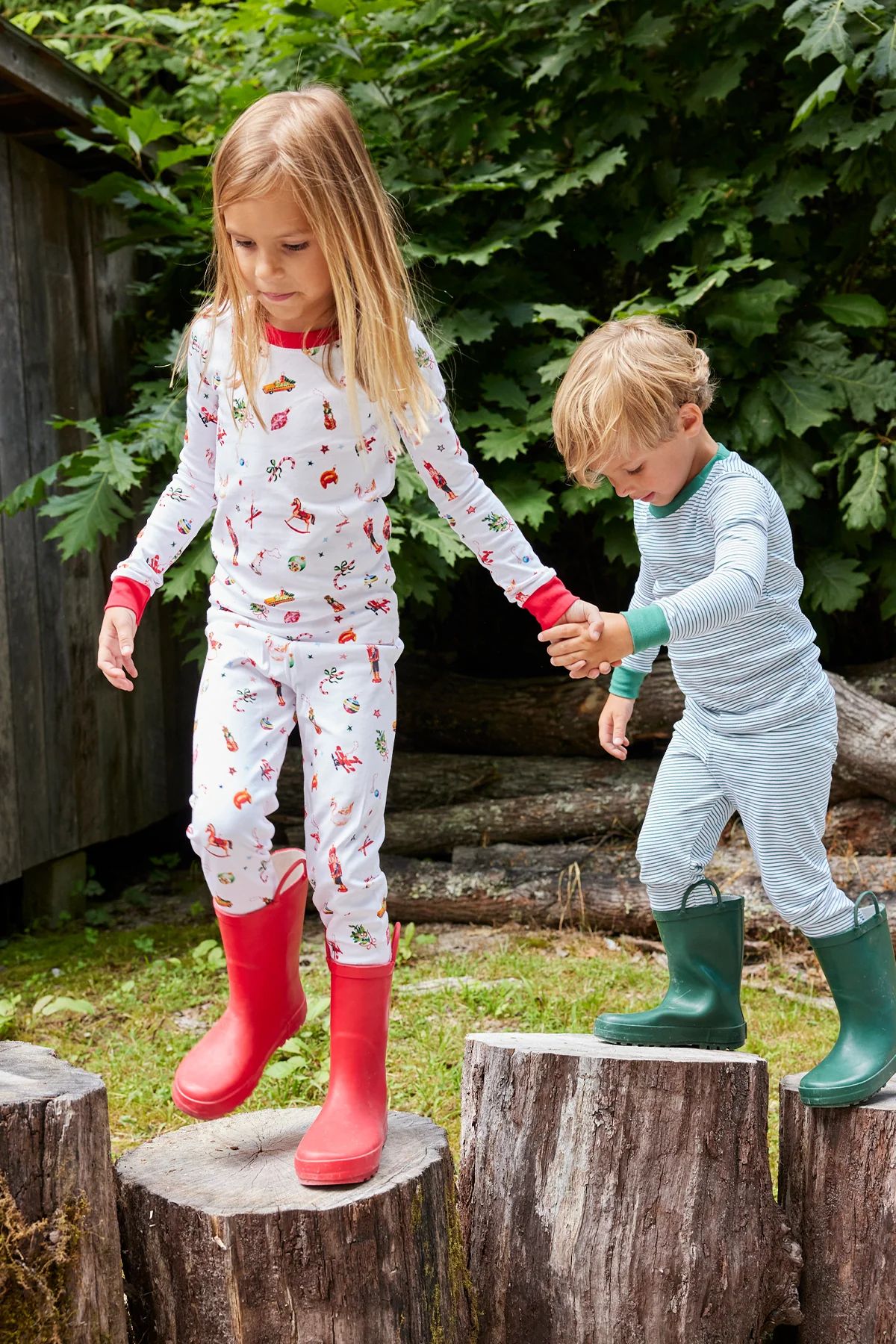Kids Long-Long Set in Ornaments | Lake Pajamas