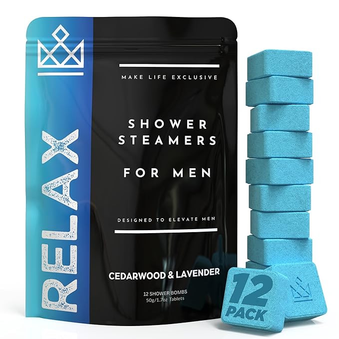 Shower Steamers for Men - Relax - Cedarwood and Lavender Organic Shower Bombs - 12 Pack of Relaxi... | Amazon (US)
