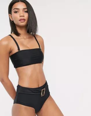 Vero  Moda Bikini top with square neck in black | ASOS (Global)