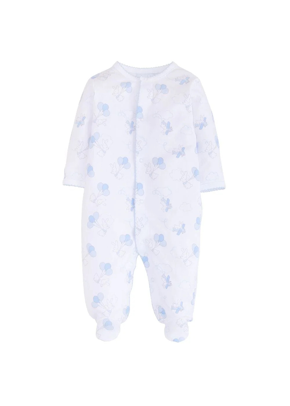 Printed Footie - Blue Flying Bunny | Little English