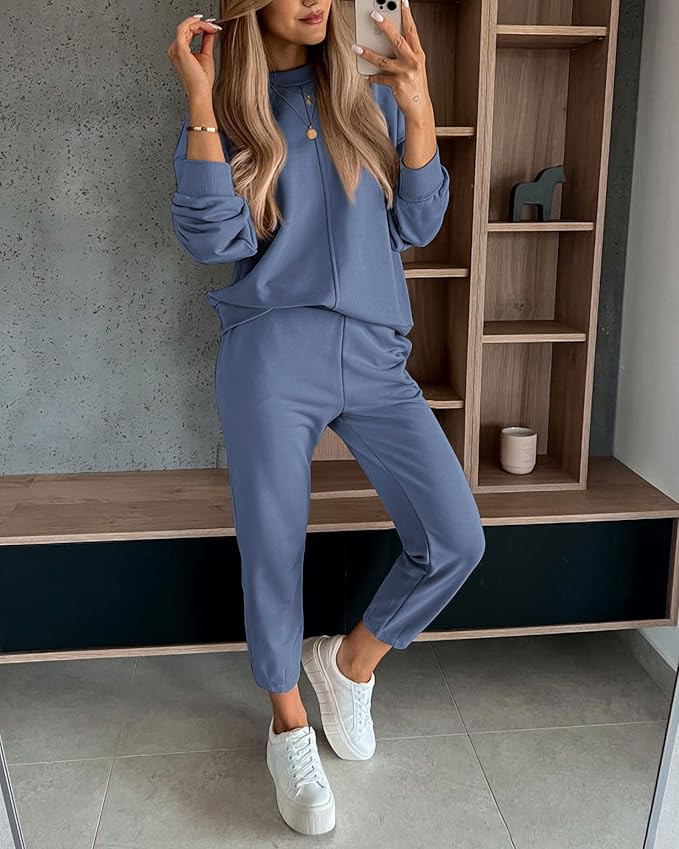 BTFBM 2023 Women 2 Piece Outfits Long Sleeve Pullover Jogger Pants Lounge Sets Fall Winter Sweats... | Amazon (US)