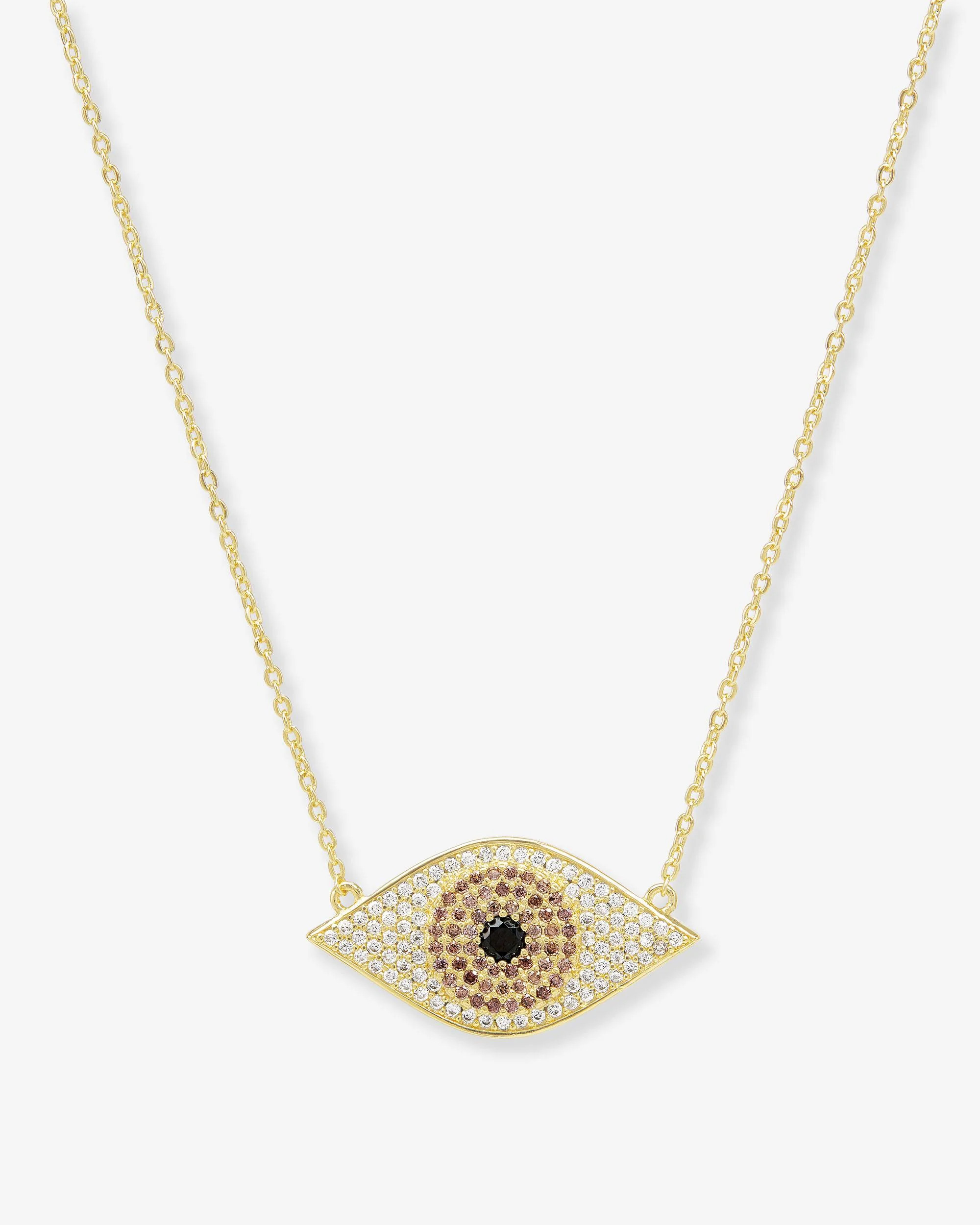 Black Evil Eye Necklace - Gold|Black Diamondettes | Melinda Maria Jewelry