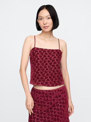 Burnout Velvet Cropped Cami | Gap (US)