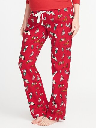 Old Navy Womens Maternity Printed Flannel Sleep Pants Christmas Canines Size XS | Old Navy CA