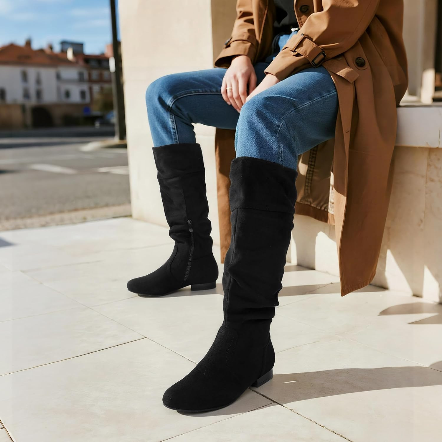 DREAM PAIRS Women's Knee High Winter Slouchy Boots | Amazon (US)