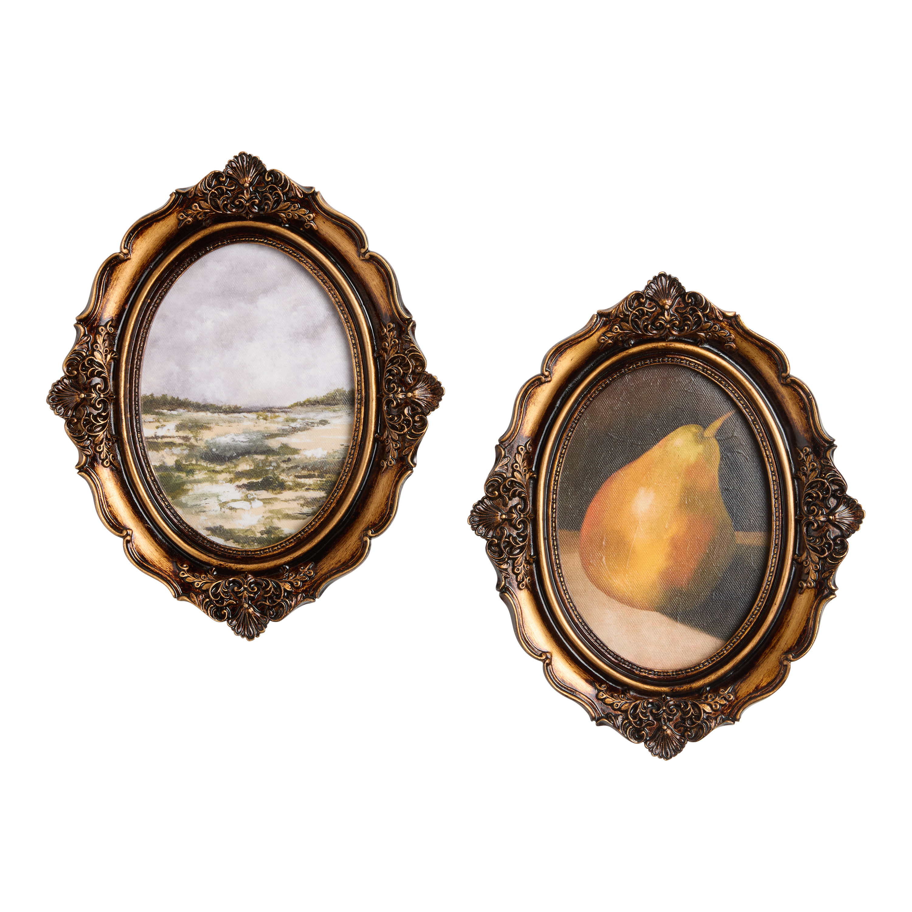 Vintage Landscape and Pear Framed Canvas Wall Art 2 Piece | World Market