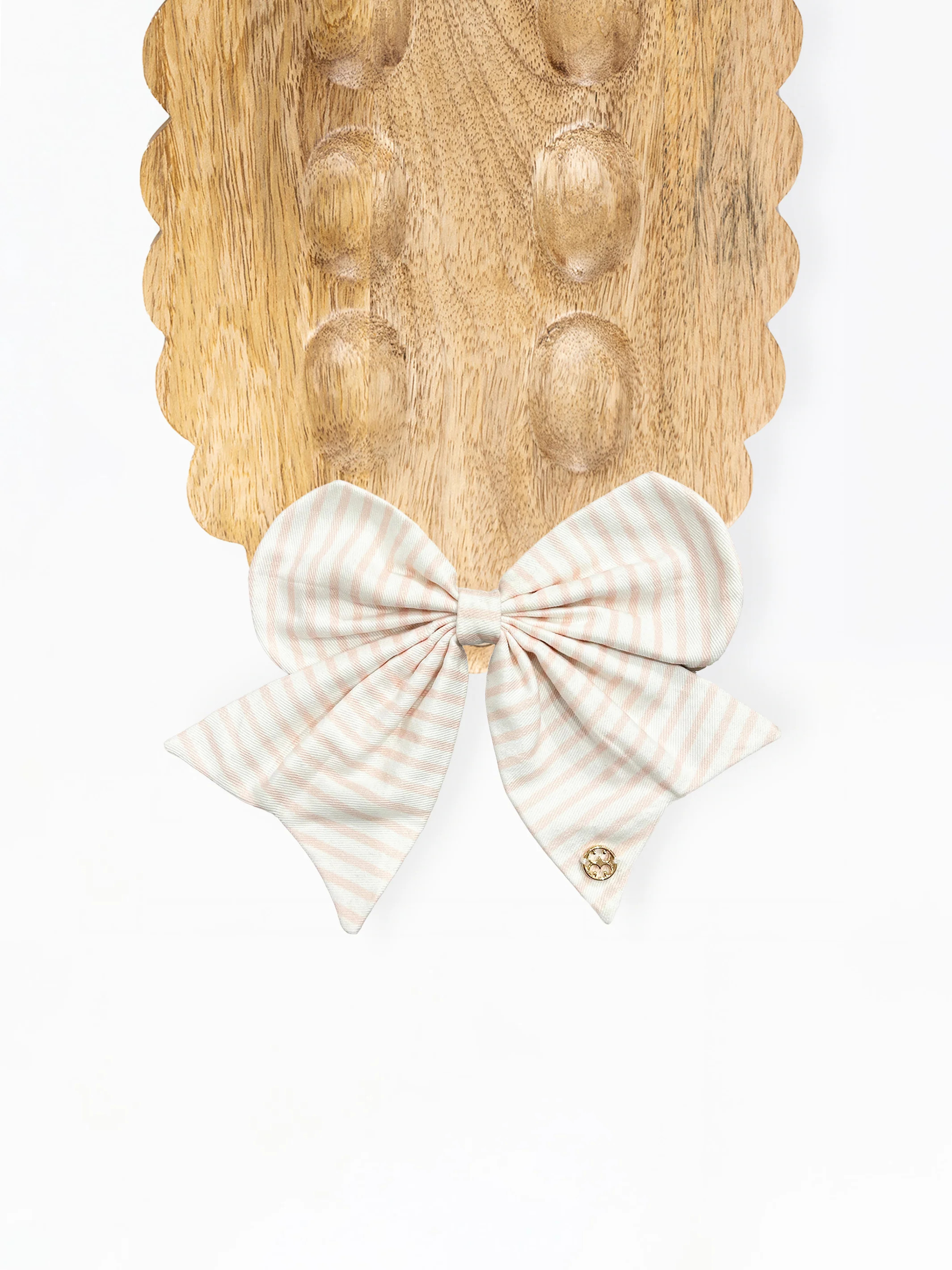 Fabric Bow | Pink Stripe | Mary Square