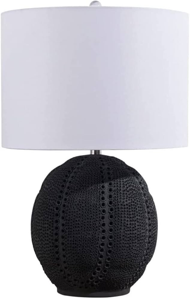Bedside Nightstand Lamp Hand Drilled Ceramic Table Lamp Bedside Nightstand Lamp with Fabric Shade... | Amazon (US)