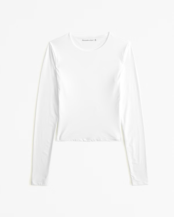 Soft Matte Seamless Long-Sleeve Cropped Crew Top | Abercrombie & Fitch (US)