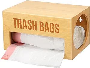 Libreshine Trash Bag Organizer for Kitchen, Garbage Bag Dispenser Roll Holder Under Sink, Bamboo ... | Amazon (US)
