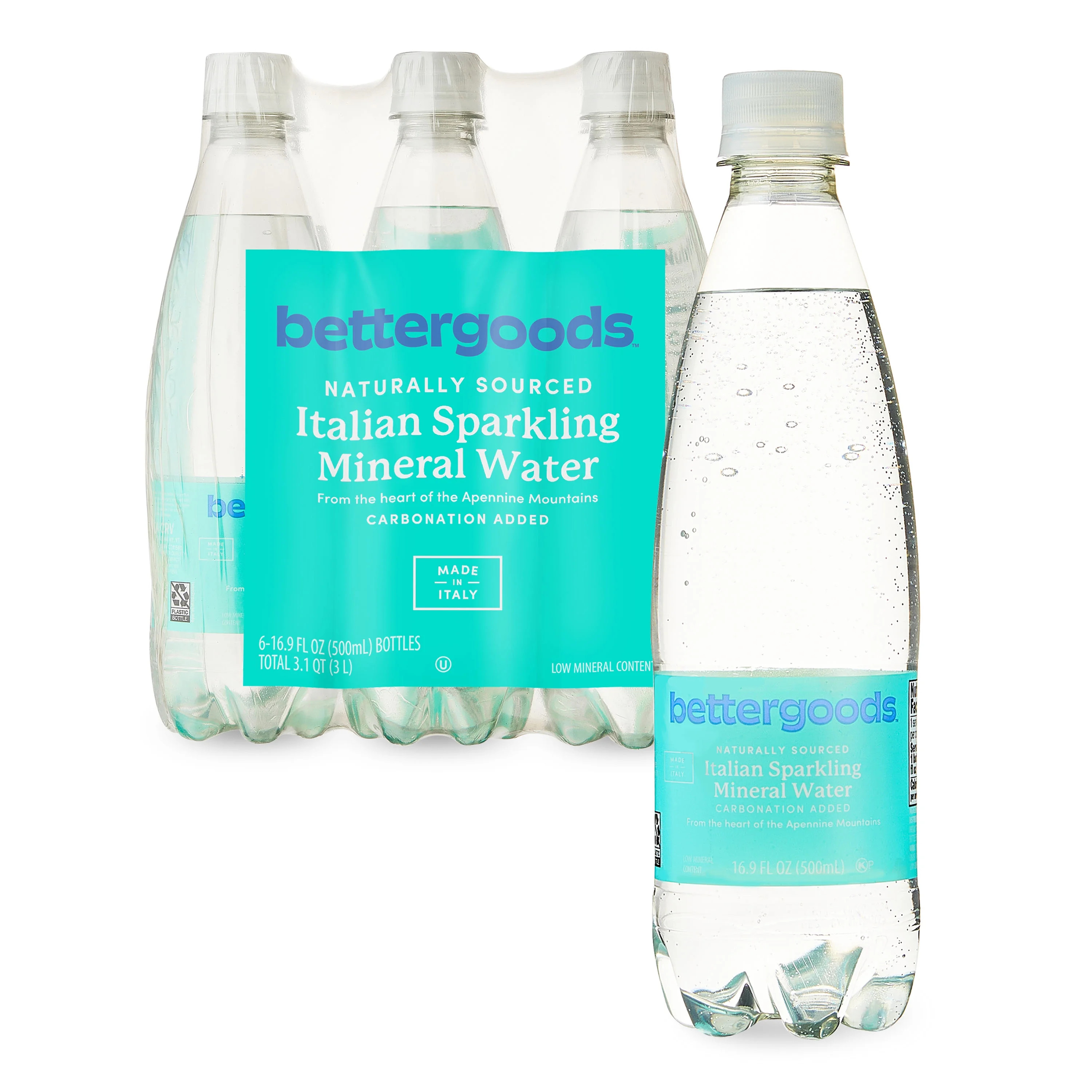 bettergoods Italian Sparkling Mineral Water, 16.9 fl oz, 6 Count Bottles | Walmart (US)