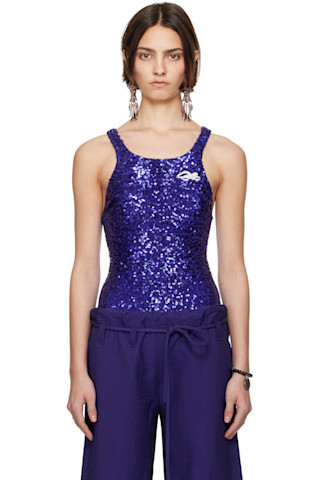 Tory Burch - Purple Embellished Bodysuit | SSENSE