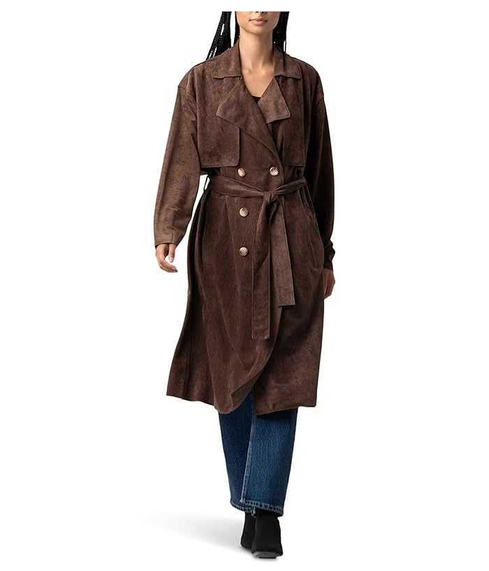 Faux Suede Trench Coat | Zappos