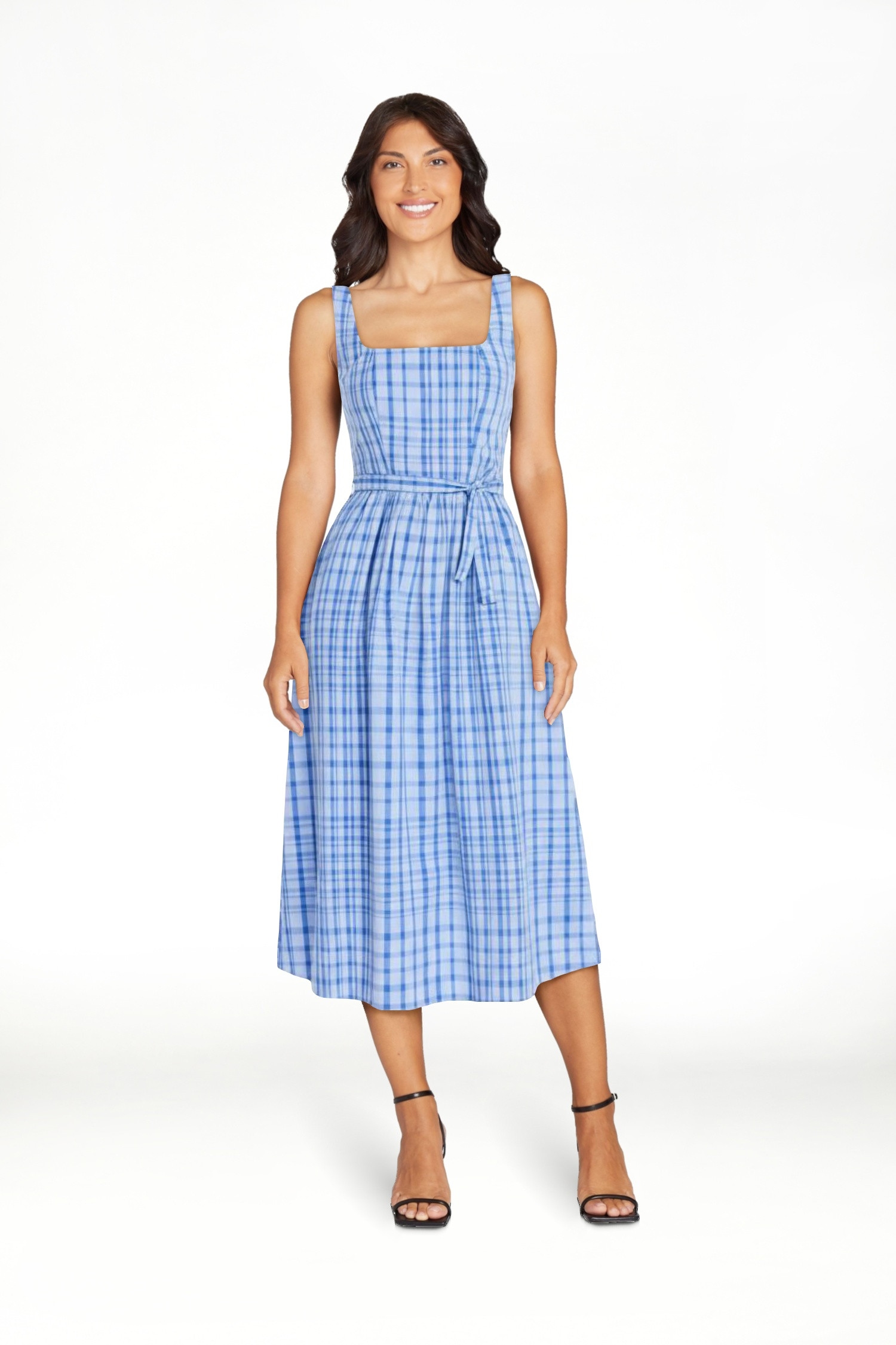 Free Assembly Women’s and Women's Plus Sleeveless Belted Cotton Midi Dress, Sizes XS-4X | Walmart (US)