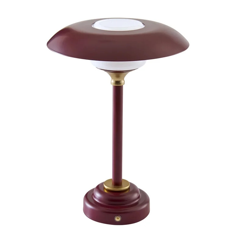 Better Homes & Gardens 12" Portable Red Ripple Lamp, dimmable with touch switch and USB-C | Walmart (US)