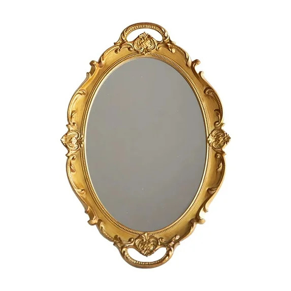 Qocolhg Vintage Decorative Gold Framed Mirror, Small Antique Oval Wall Hanging Mirror -Small - Cl... | Walmart (US)
