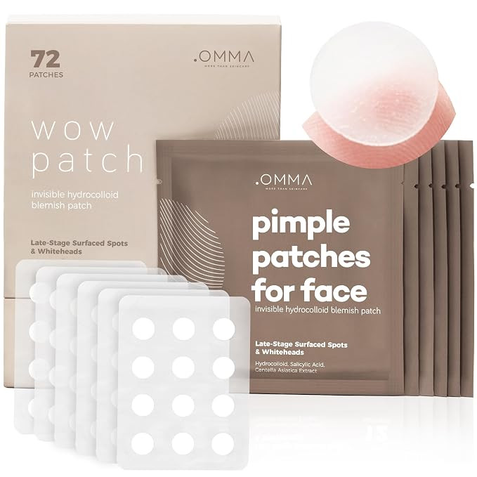 OMMA Korean Pimple Patches for Face with Hydrocolloid Patch, Invisible Blemish Pimple Stickers Ac... | Amazon (US)