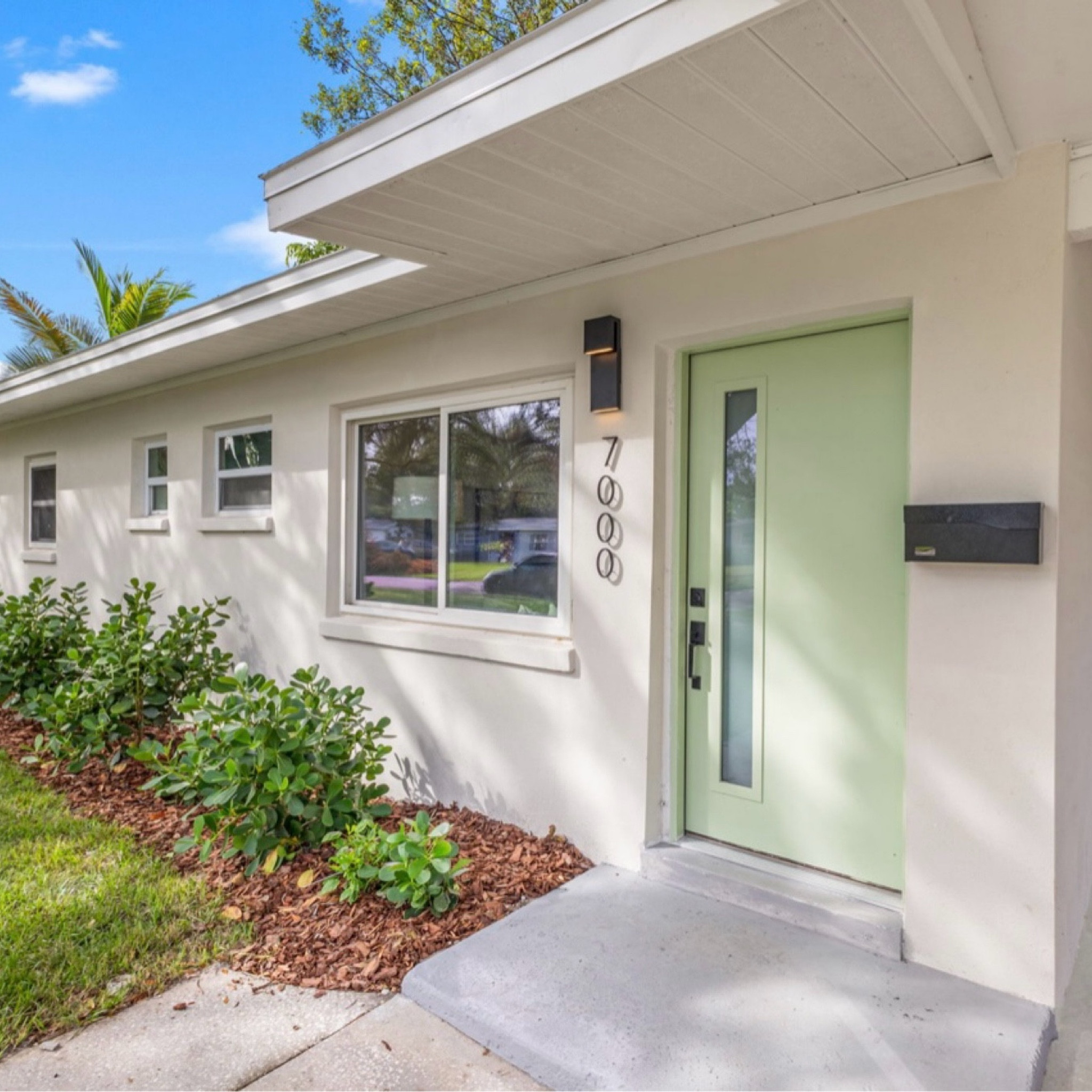 Love this front door as it’s simple yet modern! We painted it a fun color but would look great black or white as well. #homedesign #homeinspo

#LTKHome