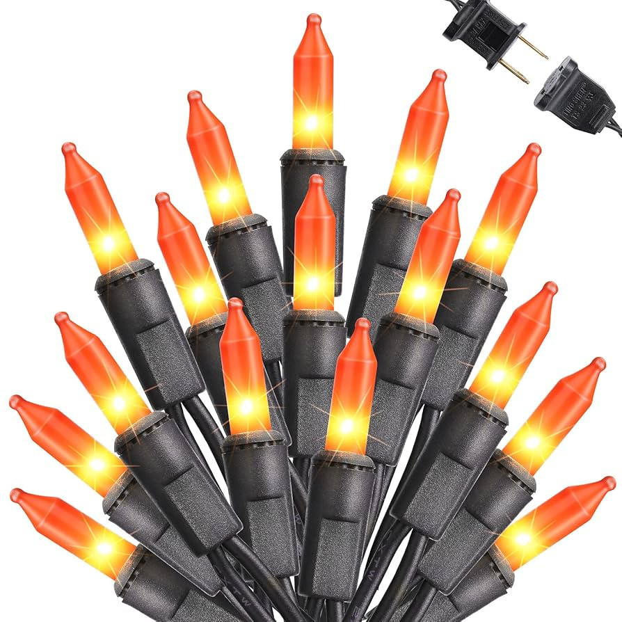 Toodour Orange Halloween Lights, 25ft 100 Count Incandescent Halloween String Lights, UL Certifie... | Amazon (US)