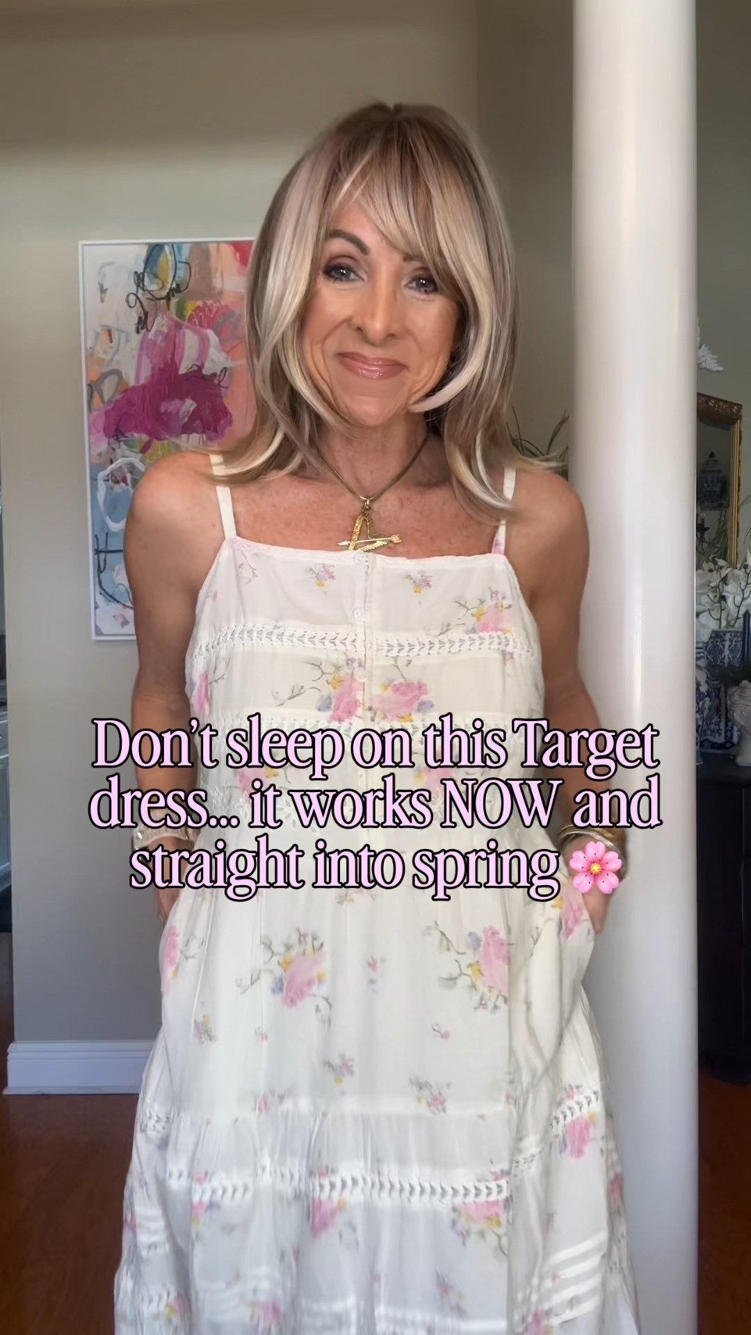 The prettiest Target find 🌸 This floral maxi dress is such a versatile piece for now AND later. I styled it four ways – on its own, with a cozy sweater, with a denim jacket, and layered for cooler days. Lightweight, flattering, and under $40 🙌🏼

Perfect for vacations, brunch, showers, or everyday spring outfits. Wearing size small for reference.

Everything linked here in my LTK!

#LTKStyle #LTKOver40 #TargetFinds #AffordableStyle #SpringOutfits

#LTKOver40