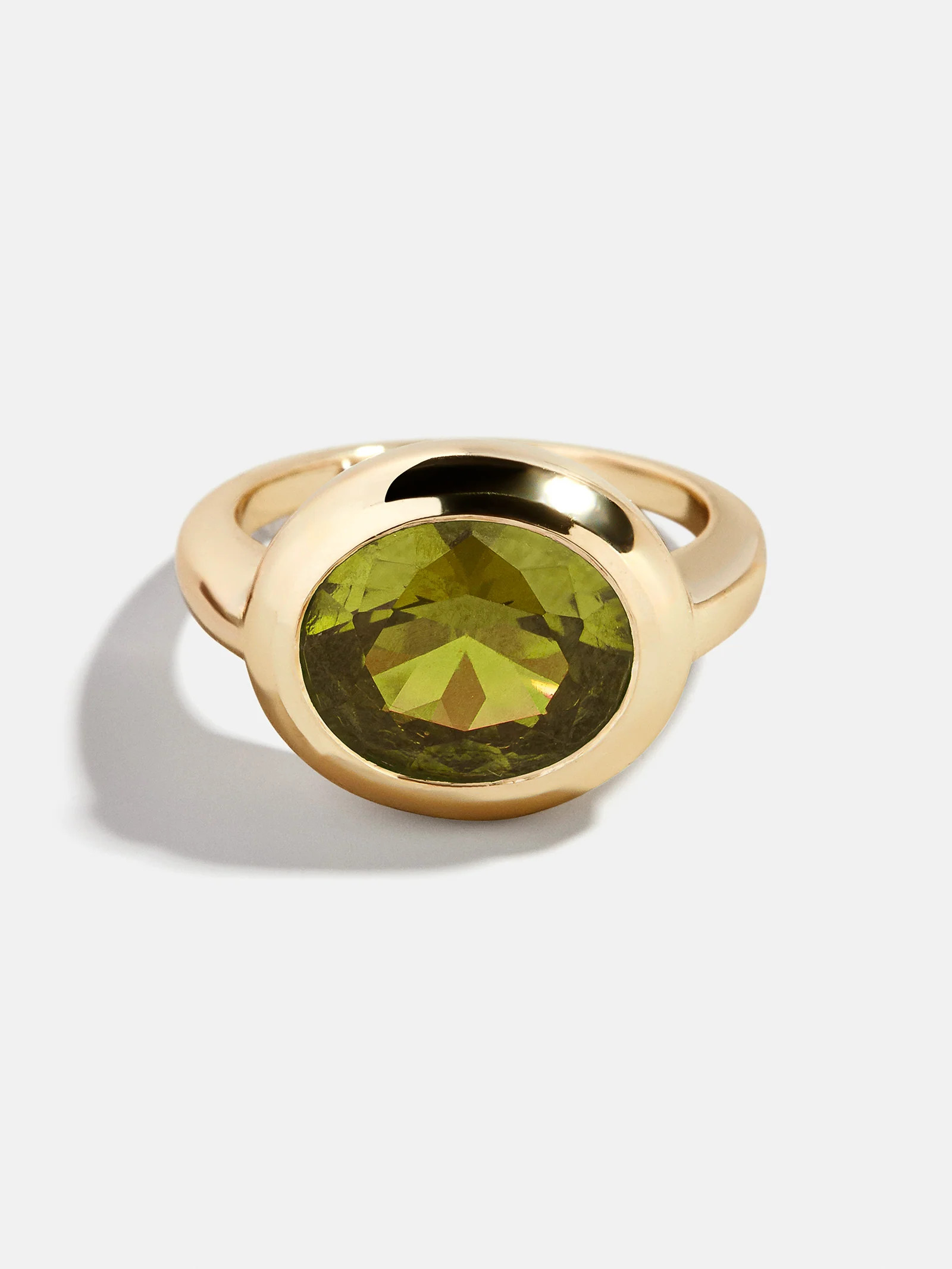 Gold Cubic Zirconia Custom Birthstone Ring - Peridot | BaubleBar