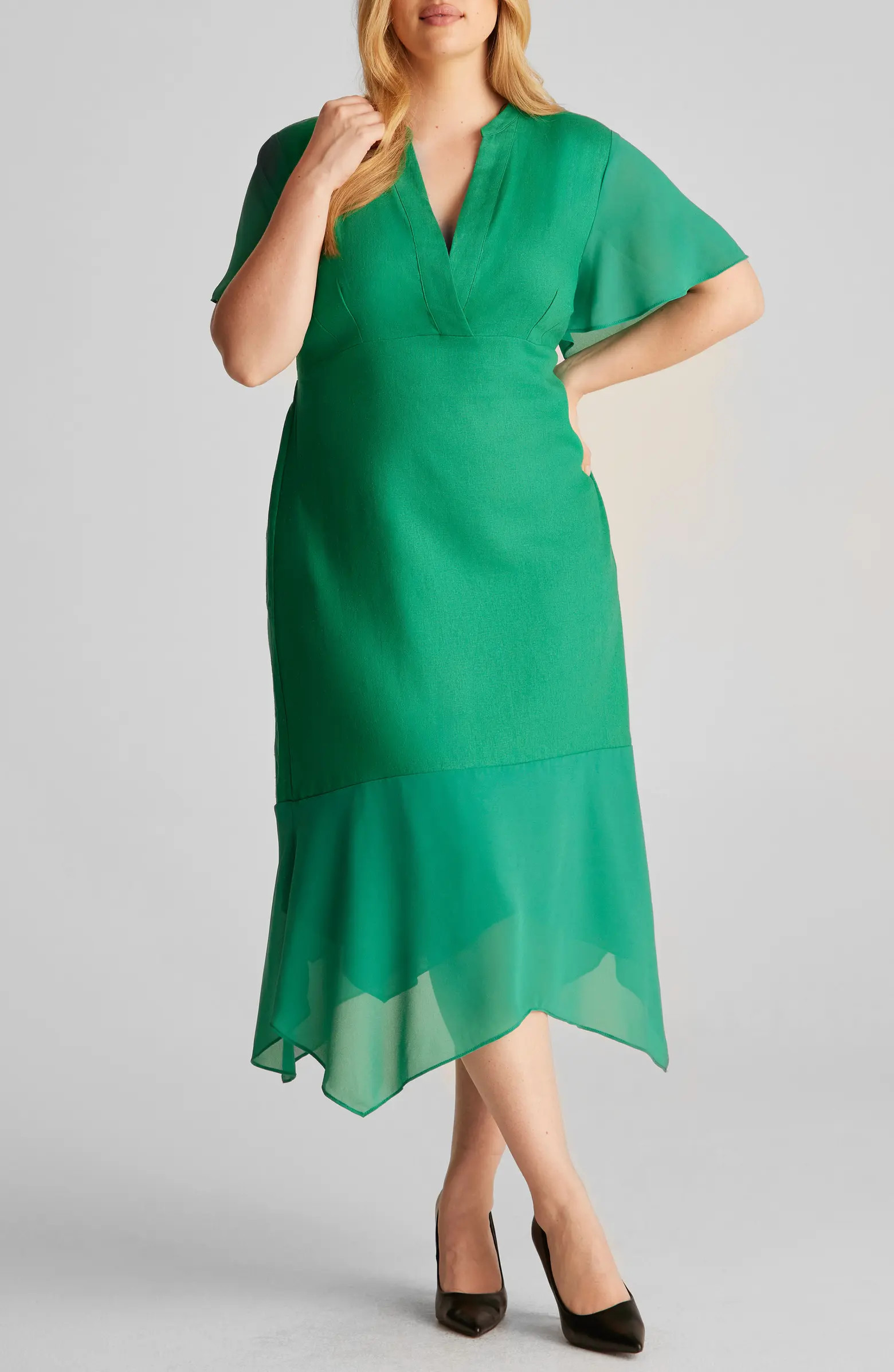 Claudia Linen Blend A-Line Dress | Nordstrom