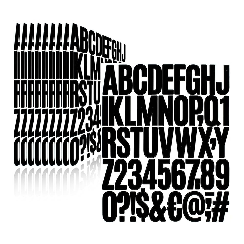 500 Pieces 10 Sheets Letter Stickers,Self Adhesive Vinyl Waterproof Mailbox Numbers Stickers,Alph... | Amazon (US)